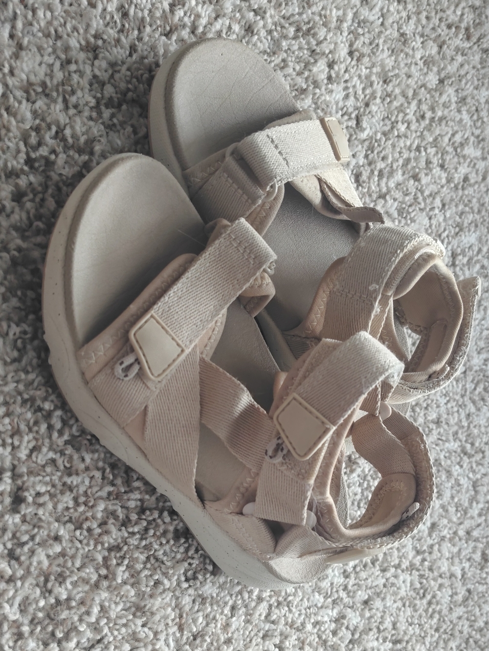 Nordstrom Kids Beige Hook-and-Loop Sandals Unisex Size 12